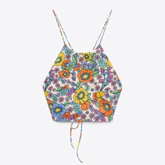 Zara Tops Zara Floral Crop Top Poshmark